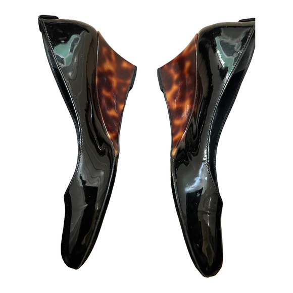 Gucci Authentic Patent Leather Wedges Black Size 8 Minor Flaws - Picture 6 of 9